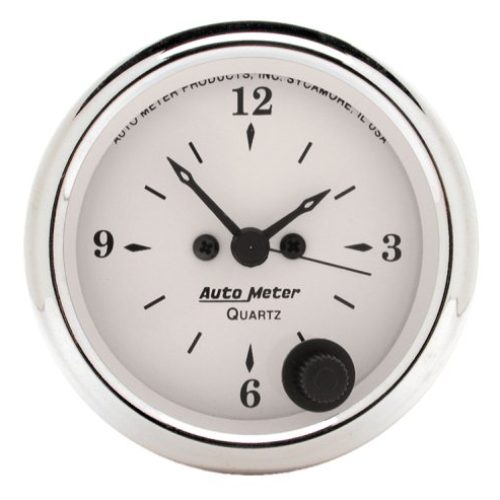 OLD TYME WHITE ANALOG CLOCK   2-1/16″, QUARTZ MOVEMENT