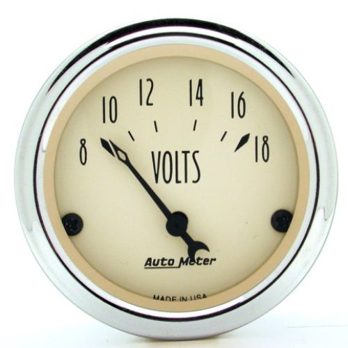 2 VOLTMETER, 8-18 VOLTS ELEC, ANTIQUE BEIGE