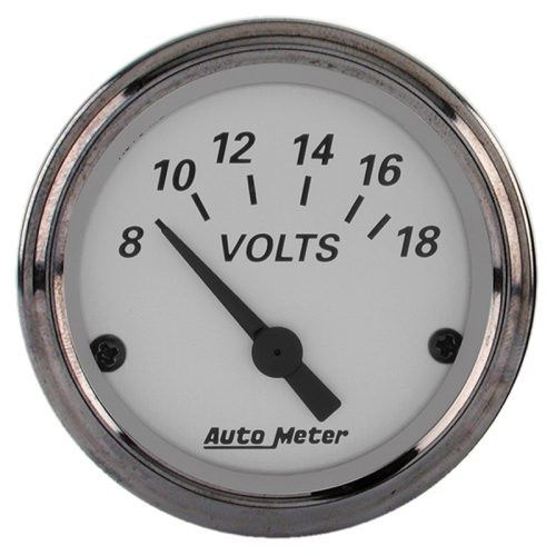 2-1/16″ VOLTMETER, 8-18 VOLTS AMERICAN PLATINUM