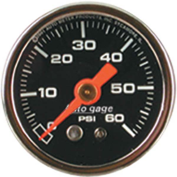 0-60 PSI 1-1/2 BLACK FUEL PRESSURE LIQUID FILLED GAUGE