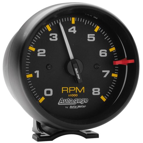 AUTO GAGE 3-3/4″ PEDESTAL TACH8000RPM, BLACK FACE, BLACK CUP