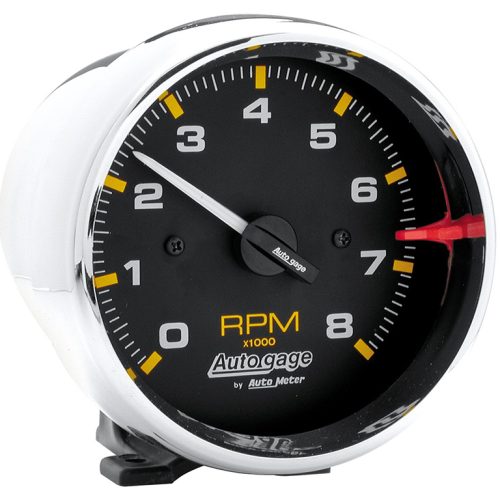 AUTO GAGE 3-3/4″ PEDESTAL TACH8000RPM BLACK FACE, CHROME CUP