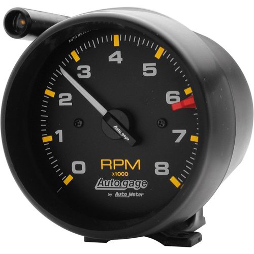 AUTO GAGE 3-3/4″ PEDESTAL TACH8000RPM, SHIFT LIGHT,ALL BLACK