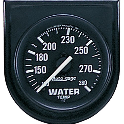 2 WATER TEMP, 100-280`F IN ST 2-1/16IN BLACK PANEL,280F
