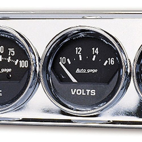 2 3 GAUGE CONSOLE, OIL/ WATER OIL/WATER/VOLT IN CHROME CONS