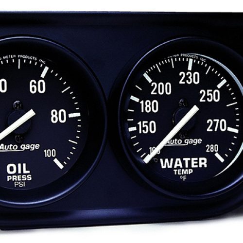 2 2 GAUGE CONSOLE, OIL/ WATER OIL/WATER IN BLACK CONSOLE
