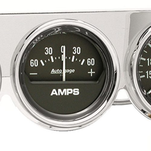 3 GAUGE CONSOLE, 2-5/8″ CHROMEOIL, AMPS, W/TEMP, MECHANICAL