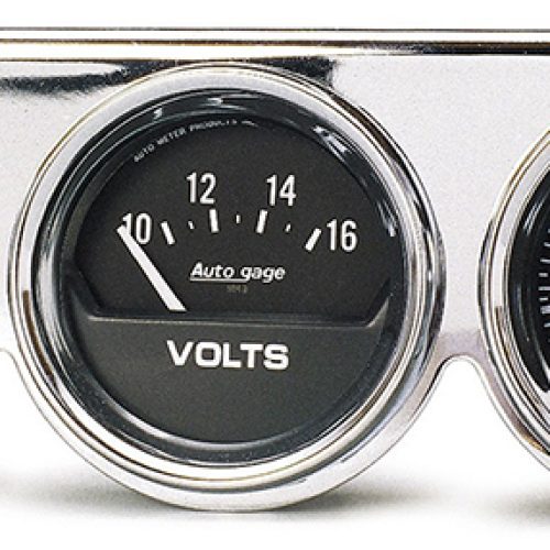 2-5/8 3 GAUGE CONSOLE, OIL/WA OIL/VOLT/WATER IN CHROME CONS