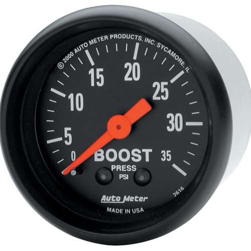 Z-SERIES 2-1/16″ BOOST GAUGE  0-35PSI, MECHANICAL, 10FT
