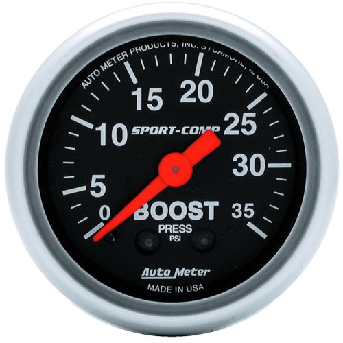 SPORT-COMP 2-1/16″ BOOST GAUGE0-35PSI, MECHANICAL