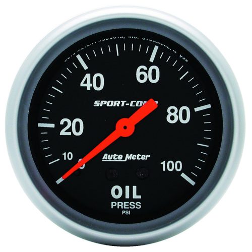 SPORT-COMP 2-5/8″ OIL PRESSURE0-100PSI, MECHANICAL, 10FT
