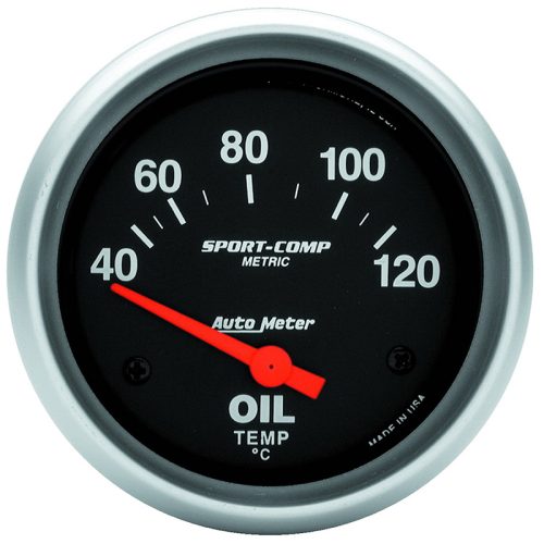 SPORT-COMP 2-5/8″ OIL TEMP    40-120Â°C, SHORT SWEEP ELECT
