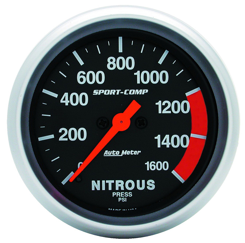 SPORT-COMP 2-5/8" NITROUS PRES0-1600PSI, FULL SWEEP ELECTRIC