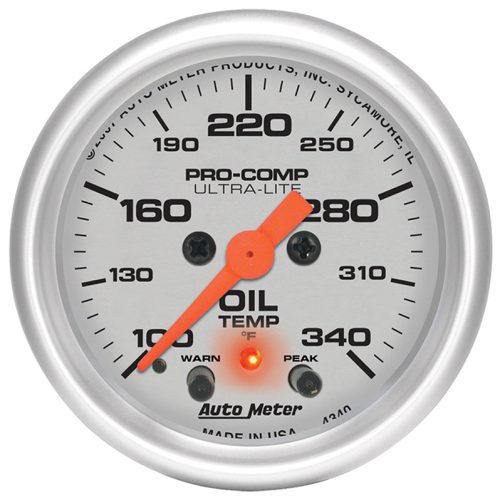 ULTRA-LITE 2-1/16″ OIL TEMP   100-340Â°F, FS ELECT W/ PEAK