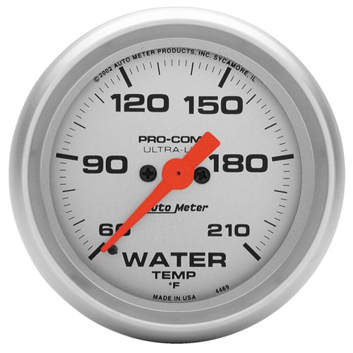 ULTRA-LITE 2-1/16″ WATER TEMP 60-210Â°F, FULL SWEEP ELECT