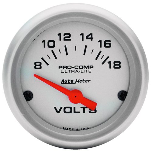 ULTRA-LITE 2-1/16″ VOLT METER 8-18V, SHORT SWEEP ELECTRIC