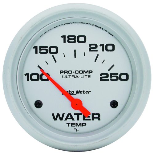 ULTRA-LITE 2-5/8″ WATER TEMP  100-250Â°F, SHORT SWEEP ELECT.
