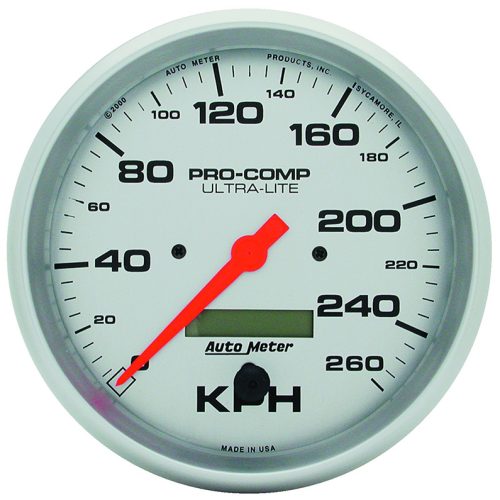 ULTRA-LITE 5″ SPEEDOMETER     260 KPH, IN DASH, ELECTRONIC