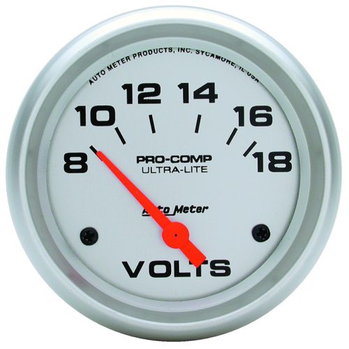ULTRA-LITE 2-5/8″ VOLTMETER   8-18 VOLTS, SHORT SWEEP ELECT.
