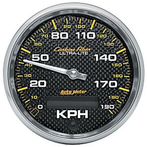 CARBON FIBER 3-3/8 SPEEDO     190 KPH, ELECTRONIC KMH