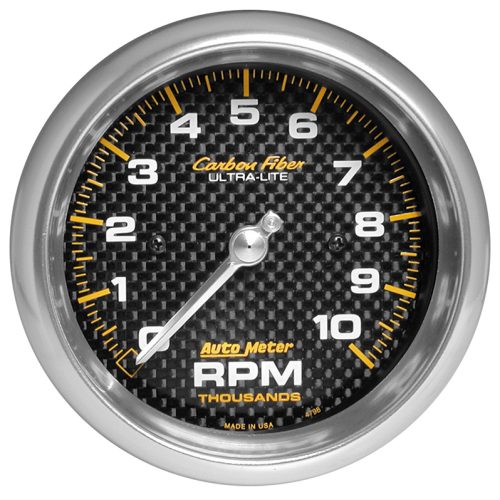 CARBON FIBER 3-3/8 TACHOMETER 10,000RPM, IN DASH