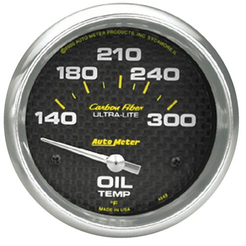 CARBON FIBER 2-5/8″ OIL TEMP  140-300Â°F, SHORT SWEEP ELECT.