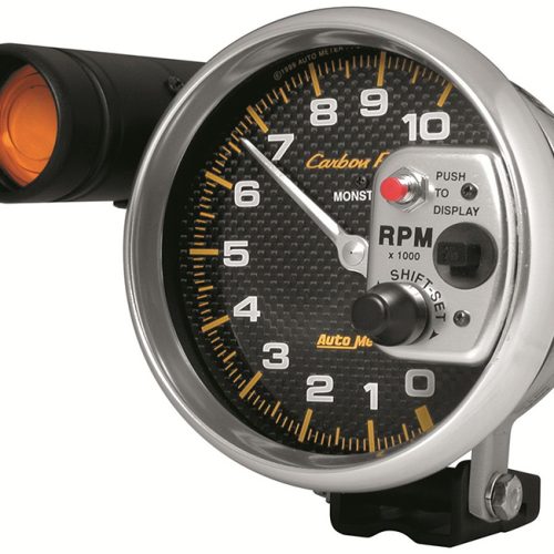 CARBON FIBER 5″ TACH 10,000RPMPEDESTAL MOUNT W/ SHIFT LIGHT