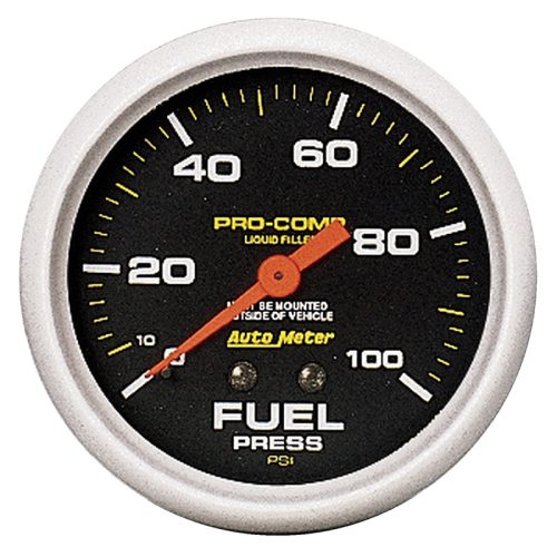 PRO-COMP 2-5/8″ FUEL PRESSURE 0-100PSI, LIQUID FILLED, MECH.