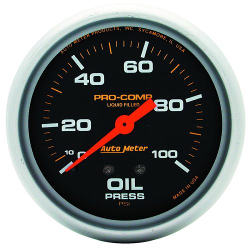 PRO-COMP 2-5/8″ OIL PRESSURE  0-100PSI, LIQUID FILLED, MECH