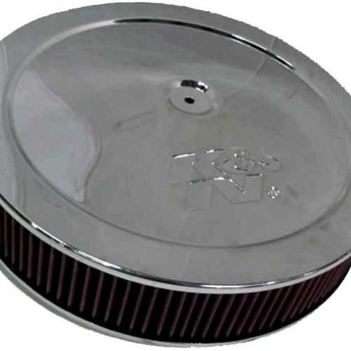 14 X 3 AIR FILTER ASSEMBLY 5-1/8 NECK,FLAT BASE,CHROME