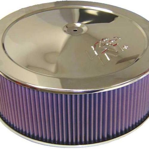 14 X 5 AIR FILTER ASSEMBLY 5-1/8 NECK,FLAT BASE,CHROME