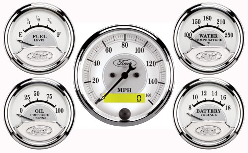 FORD HOTROD 5 PIECE GAUGE KIT FSE SPEEDO,OIL,WATER,FUEL,VOLT