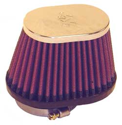 1-3/4 CLAMP-ON OVAL FILTER 3/4 O.D, 2.75 H, CHROME TOP