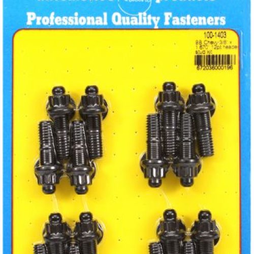 BB CHEV HEADER STUD KIT BLK   12PT 3/8 UNC 16 PCS 1.670″ OAL