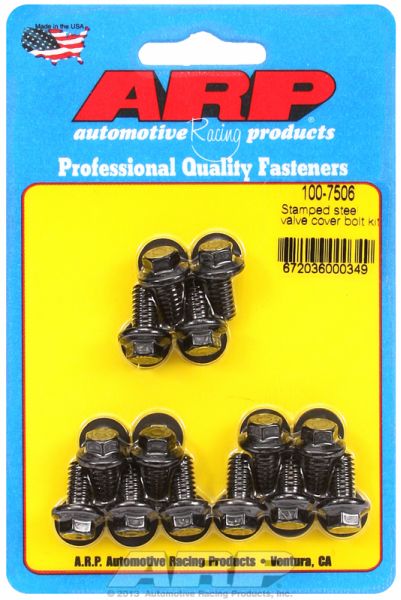 VALVE COVER BOLT KIT 1/4-20 BLK HEX 14 PCS STEEL COVERS