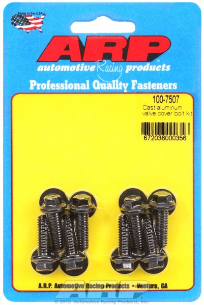 VALVE COVER BOLT KIT 1/4-20 BLK HEX 8 PCS CAST ALUM COVERS