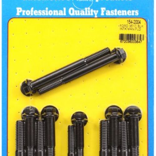 FORD 302 351C CLEVELAND INTAKEBOLTS BLK HEX