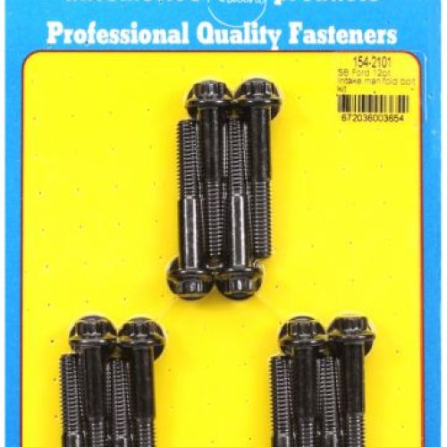 SB FORD 289 302 351W INTAKE BOLTS BLK 12PT