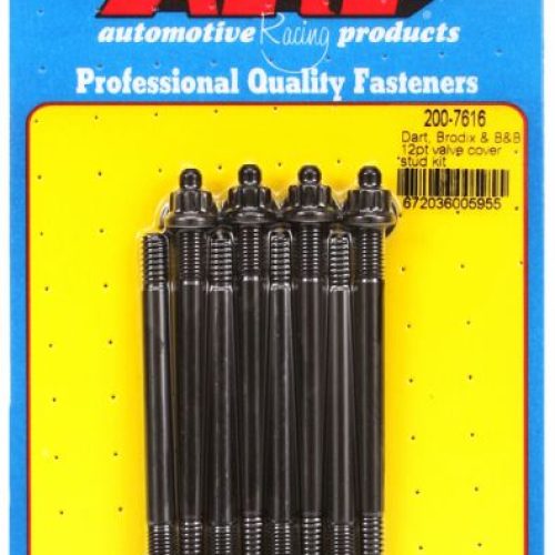 1/4-20 X 3.500 OAL VALVE COVERSTUDS BLK 12PT 8PCS DART BRODI