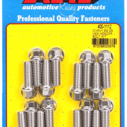 ARP HEX HEADER BOLTS,S/LESS   (16) 3/8 1.000UHL HEX