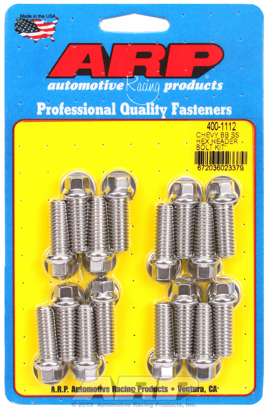 ARP HEX HEADER BOLTS,S/LESS (16) 3/8 1.000UHL HEX