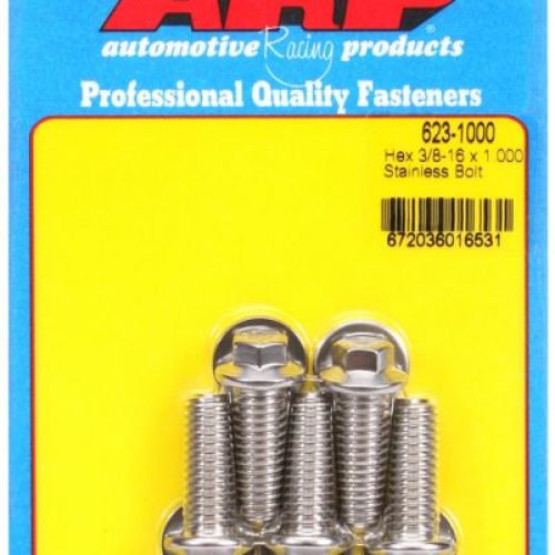 SS HEX BOLTS 3/8″ UNC x 1.00″ 3/8″ WRENCH (5-PACK) 3/8-16