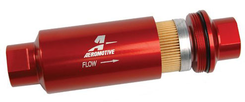 AEROMOTIVE FUEL FILTER -10 HI FLOW INLINE 10 MIC. 5.5" x 2"