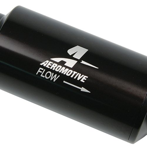 INLINE FUEL FILTER -10AN BLACK5.5″ LONG x 2″ OD. 100 MICRON