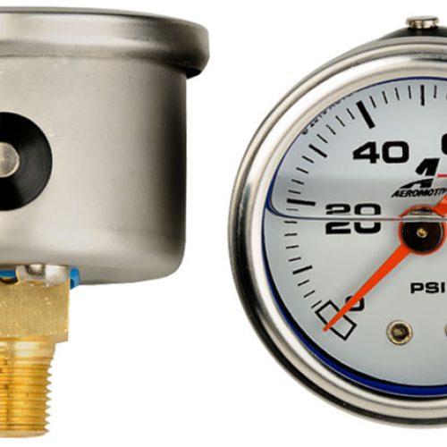 AEROMOTIVE 0-100 PSI LIQUID GAUGE FUEL PRESSURE 1-1/2