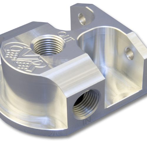 CVR BILLET OIL FILTER MOUNT   FIRE WALL MOUNT 1/2″ NPT CHEV