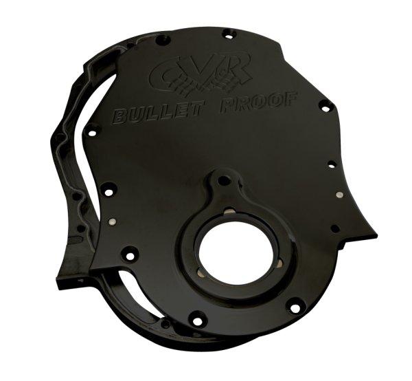 CVR BB/C 2 PIECE BILLET TIMINGCOVER V8 BLACK