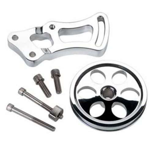 SBC POWER STEER SWP BRACKET   INCLUDES PULLEY BOLTS