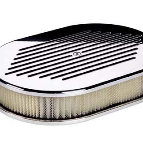 AIR CLEANER MILLED SMALL OVAL BILLET POLISHED 11-7/8X8-3/8X3