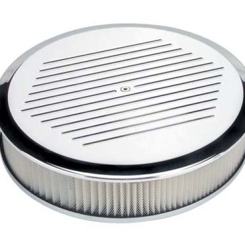 RIBBED AIR CLEANER ROUND 14X3 POLISHED RECESSED
